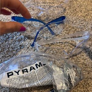 Clear and Blue Safety Glasses